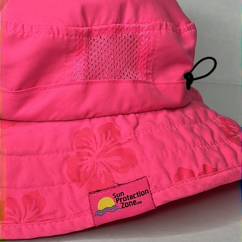 Sun Protection Zone Kids UPF 50+ Hawaiian Pink Safari Sun Hat UV Sun Lightweight